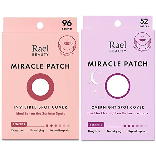 Rael Pimple Patch - Overnight & Daytime Spot Treatment, Medical-Grade Hydrocolloid - 148 Count