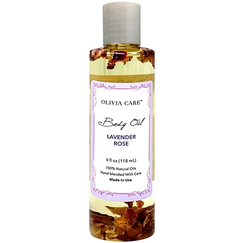 Olivia Care Body Oil - Hydrating Lavender Rose, Vitamin E & K, Anti-Aging - 4oz