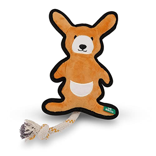 Beco Lovable Kangaroo Dog Toy - Durable, 65% Recycled, Climate Neutral Certified - Squeaker, 10in