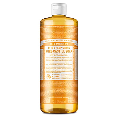 Dr. Bronner's Body Soap - Organic Oils, 18-in-1 Uses, Vegan, Non-GMO - Citrus, 32oz