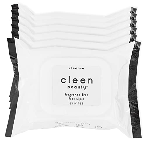 Cleen Beauty Makeup Remover Wipes - Hydrating Aloe Vera, Biodegradable, Fragrance Free - 25 Count