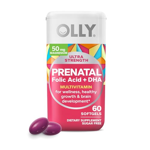 OLLY Prenatal Multivitamin Softgels - Supports Healthy Growth & Brain Development - 60 Count