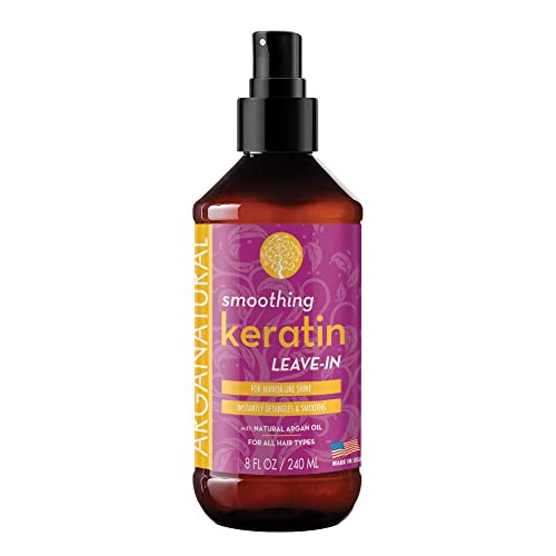 Arganatural Leave-in Conditioner - Tames Frizz & Flyaways, Restores Shine - 8 fl oz Spray