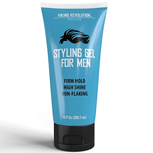 Viking Revolution Hair Gel for Men - Firm Hold, Flake-Free, High Shine - 10oz