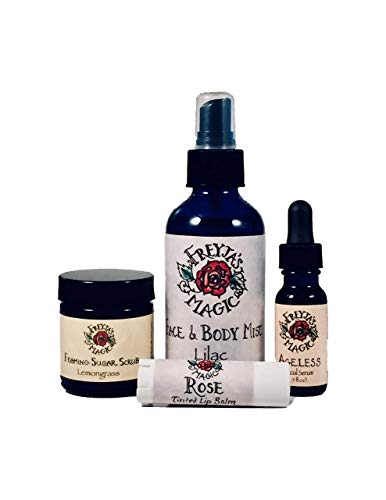 Viking Woman Skin Care Set - All Natural Facial Care, Sugar Scrub, Serum, Lip Balm - 5 Piece Kit