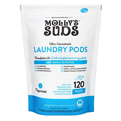 Molly's Suds Laundry Pods & XL Wool Dryer Balls Bundle - Gentle, Plant-Based, 120 Loads