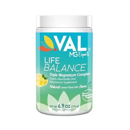 VAL Triple Magnesium Complex - Supports Relaxation, Heart Health, Vegan Lemon Flavor - 6.9 oz