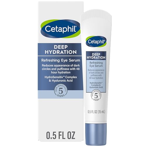 Cetaphil Eye Serum - 48Hr Hydration, Reduces Dark Circles, Hyaluronic Acid & Vitamin E - 0.5 fl oz