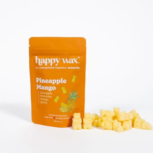Happy Wax Pineapple Mango Scented Melts - Natural, Non-Toxic, Long-Lasting - 8oz Pouch