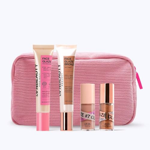 INNBEAUTY Project Latte Makeup Kit - Hydrating Skin & Lip Oils, Vegan Ingredients - 5 Pc Bundle