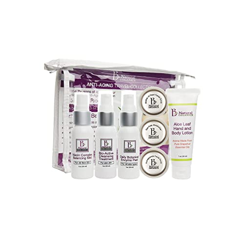 Be Natural Organics Travel Case - Anti-Aging Essentials, Bio-Active & Botanical Treatments - 7pcs