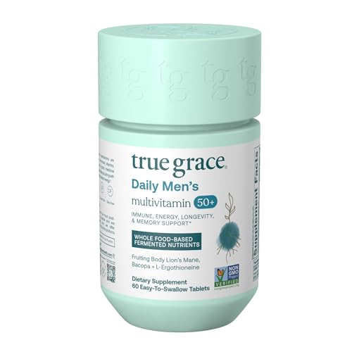 True Grace Daily Men’s Multivitamin 50+ - Immune & Energy Support, Vegan - 60 Tablets