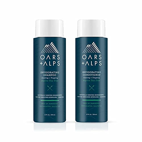 Oars + Alps Men's Shampoo & Conditioner Set - Soothes Scalp, Moisturizes Hair - 12 Fl Oz Each