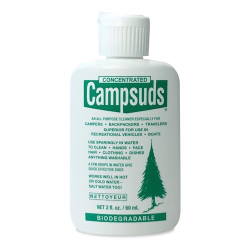 Concentrated Campsuds Outdoor Soap - Natural Cleaner for Hands & Dishes, 2 Fl Oz Bottle