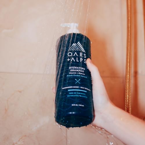 Oars + Alps Men's Shampoo - Hydrating Kelp & Algae Infusion, Alcohol-Free - 32 Fl Oz