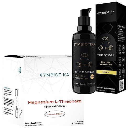 CYMBIOTIKA Liposomal Magnesium & DHA Omega 3 Bundle - Brain Support, High Absorption - 60 Servings