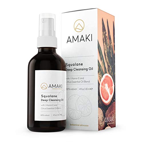 Amaki Deep Cleansing Oil & Makeup Remover - Nourishing, Non-Greasy Formula with Squalane - 4oz