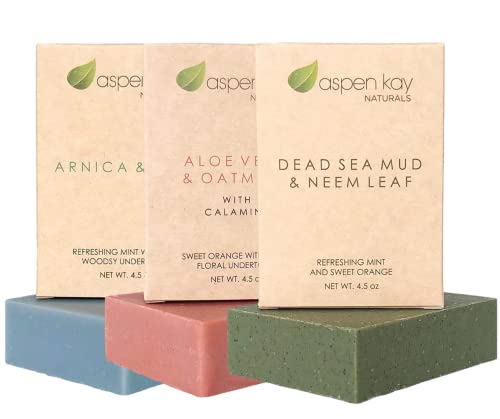 Natural Soap Set - Gentle Cleansing with Organic Oils, 100% Pure Essential Oils - 4.5oz Bars