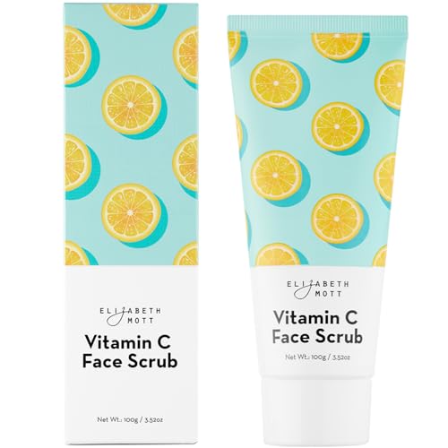 Elizabeth Mott Vitamin C Face Scrub - Deep Pore Cleansing, Vegan, Gentle Exfoliator - 3.52oz