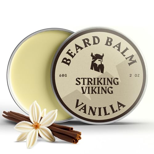 Striking Viking Vanilla Beard Balm - Styles, Softens & Nourishes with Organic Oils - 2oz