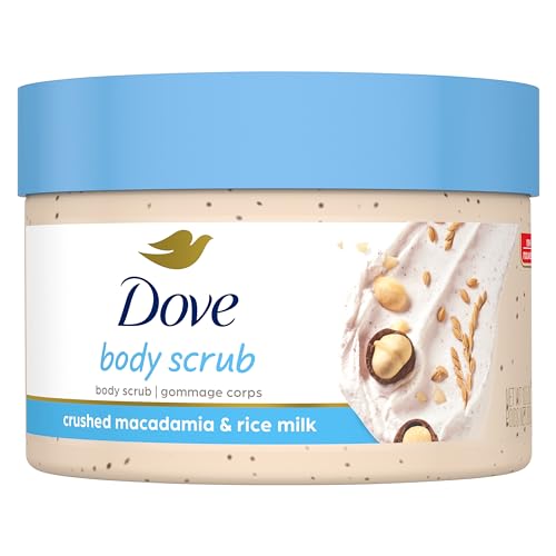 Dove Body Scrub - Nourishing Macadamia & Rice Milk, Gentle Exfoliation - 10.5 oz