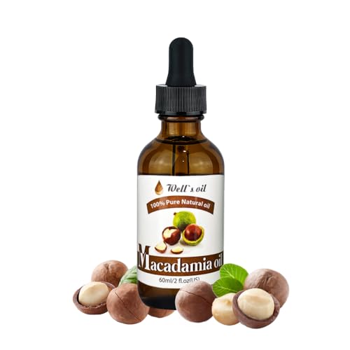 Well's 100% Pure Macadamia Body Oil - Moisturizing & Soothing for Skin and Hair - 2 Fl Oz