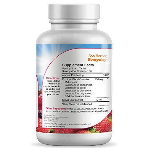 Zahler Kidophilus Probiotic for Kids - Supports Digestion & Immunity, Berry Flavor - 90 Chewables