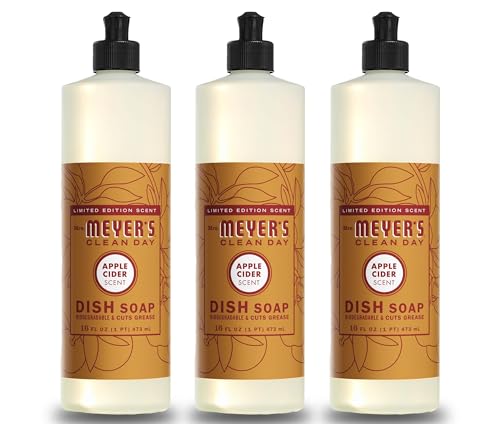 Mrs. Meyer's Dish Soap - Essential Oils & Aloe Vera, Citrus Scent, Cruelty-Free - 16oz (Pack of 3)