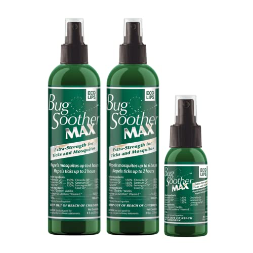 Bug Soother MAX Bug Repellent - Natural, Non-Toxic Protection for Mosquitoes & Gnats - 2 Pack 8oz