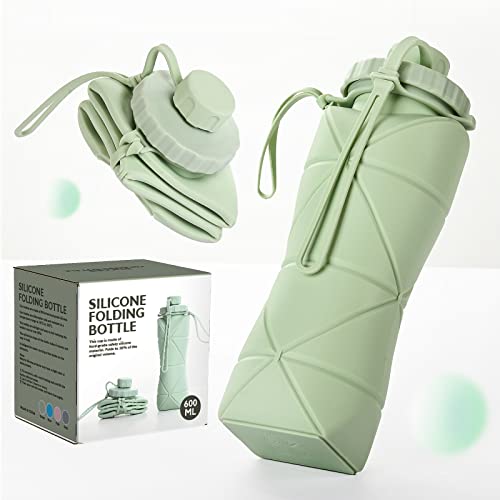 1st Heaven Collapsible Water Bottle - Lightweight, BPA-Free, Leakproof, 20oz, Green