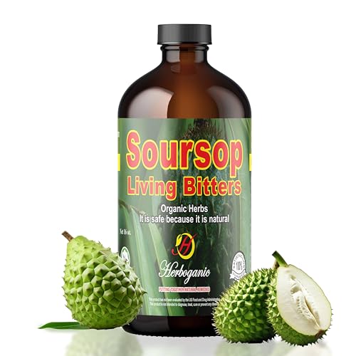 Herboganic Soursop Bitters - Supports Overall Wellness, Organic Ingredients - 16oz