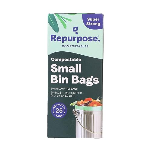 Repurpose Compostables 3 Gallon Compost Bag - 100% Compostable, Plant-Based, 25 Count