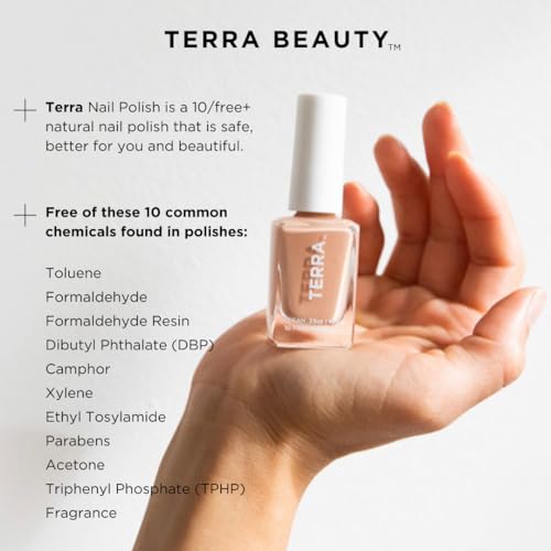 Terra Nail Polish No. 19 Garlic Growth Base Coat - Vegan, Cruelty-Free, Non-Toxic - 15ml