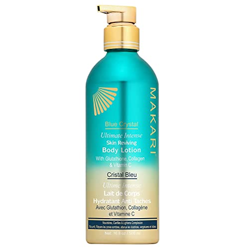 Makari Ultimate Intense Blue Crystal Body Lotion - Revitalizes Skin, Boosts Elasticity - 16.8oz