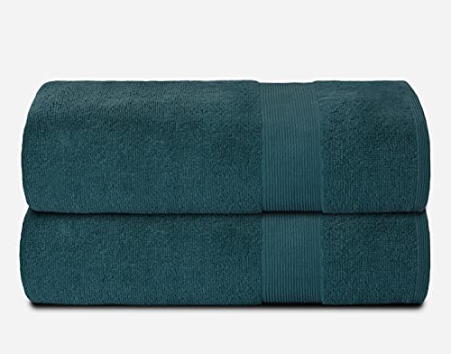 Belizzi Home Premium Cotton Bath Sheets - Ultra Soft, Absorbent & Chemical-Free - 2 Pack, Teal