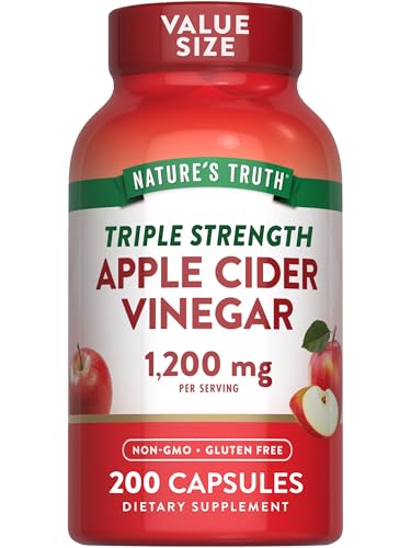 Nature's Truth Apple Cider Vinegar Capsules - Triple Strength, Non-GMO, 200 Count