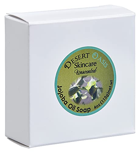 Desert Oasis Skincare Unscented Bar Soap - Moisturizing Jojoba, Avocado & Olive Oils - 4oz