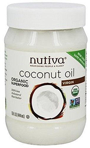 Nutiva Organic Coconut Oil - Nutrient-Rich Moisturizer for Skin & Hair - 15 Fl Oz (Pack of 2)