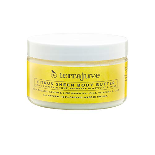 Terrajuve Lemon Body Butter - Evens Skin Tone, Boosts Elasticity, Organic Ingredients - 8oz