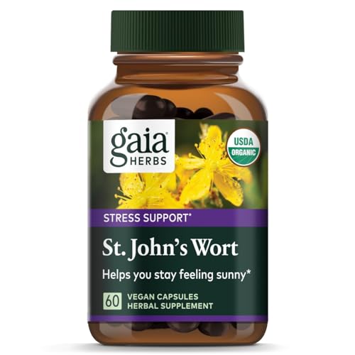 Gaia Herbs St. John's Wort - Natural Stress Support, Vegan & Gluten-Free - 60 Capsules