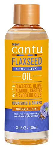 Cantu Flaxseed Smoothing Oil - Frizz Control, Nourishing Ingredients - 3.4oz (Pack of 3)