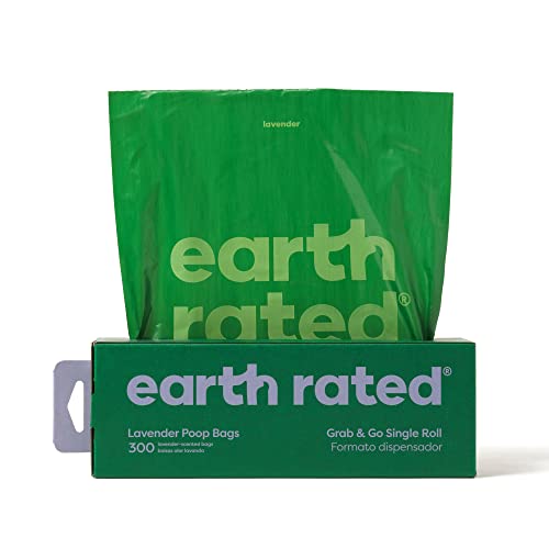 Earth Rated Dog Poop Bags - Durable, Leak-Proof, Lavender Scent, 300 Bags, 8"x13"