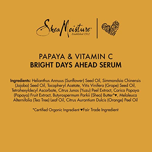 SheaMoisture Face Serum - Hydrating Papaya & Vitamin C for Brighter, Even Skin Tone - 1 oz