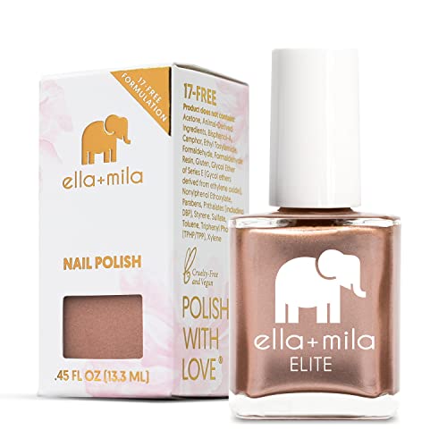 ella+mila Nail Polish - Quick Dry, Chip-Resistant, 17-Free Formula - Champagne Pop, 0.45 fl oz