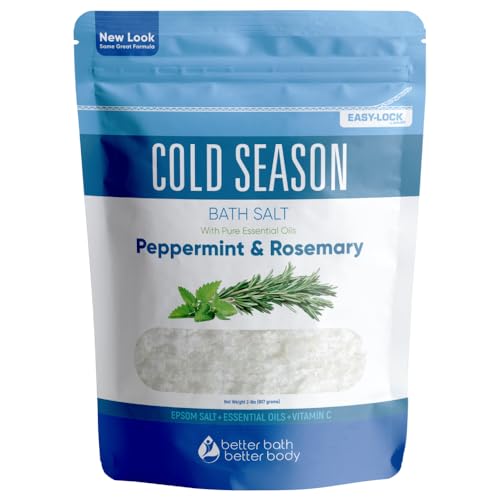 Pure Epsom Salt Bath Soak - Relaxing Rosemary & Eucalyptus, Vitamin C - 32oz BPA-Free Pouch