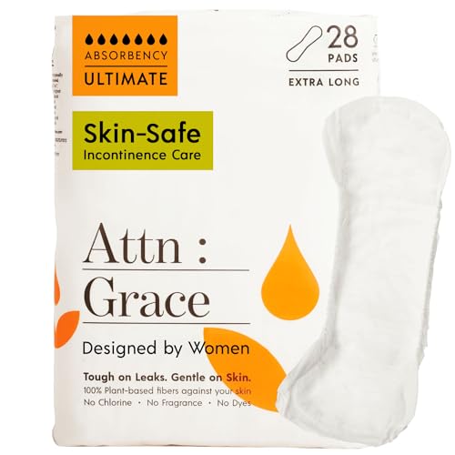 Attn: Grace Feminine Pads - Maximum Absorbency, Plant-Based Comfort for Sensitive Skin - 28-Pack