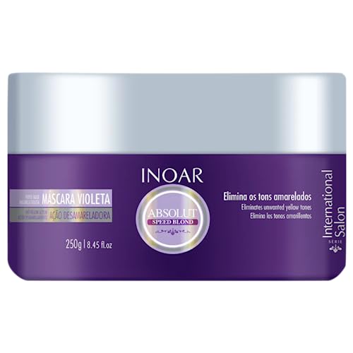 INOAR Speed Blond Mask - Nourishing Anti-Yellowing Treatment for Blonde & Grey Hair - 8.8oz