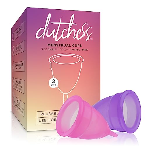 Dutchess Menstrual Cup - Leak-Free, Medical-Grade Silicone, Soft & Comfortable - 2 Small Cups