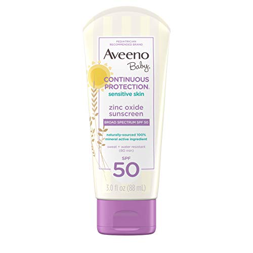 Aveeno Baby Sunscreen Lotion - SPF 50 for Sensitive Skin, Tear-Free, Water-Resistant - 3 fl. oz