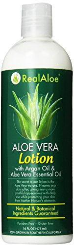 Real Aloe Lotion - Nourishing Aloe Vera & Argan Oil, Hydrating Formula - 16 Fl Oz